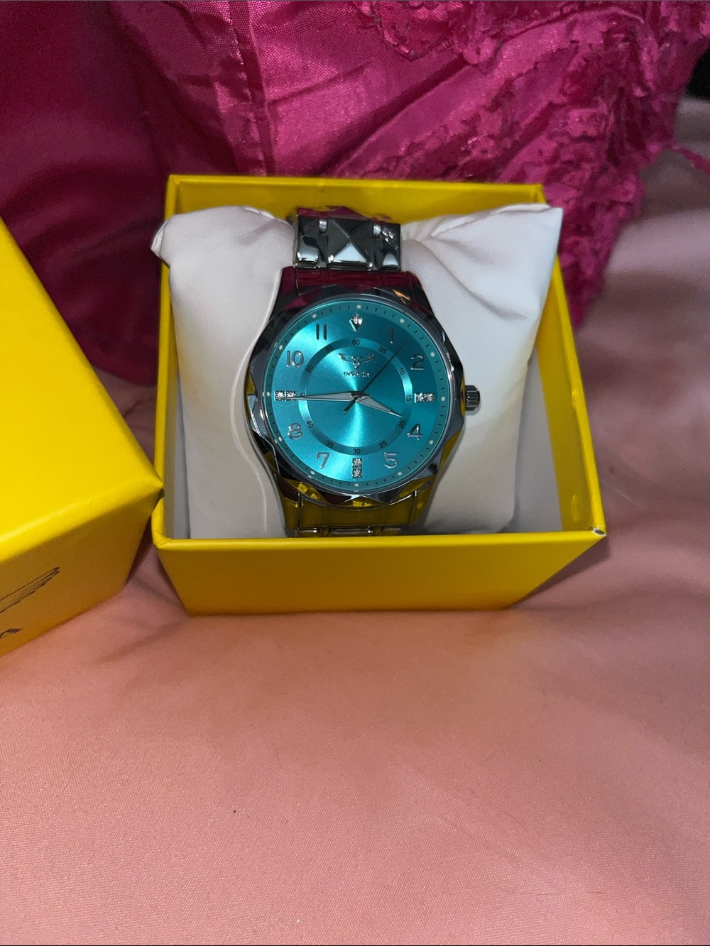 Invicta Teal Dial Silver Bracelet Watch